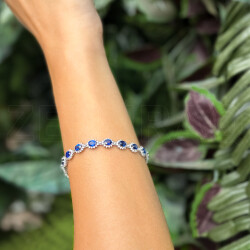 9.34 ct.Sapphire Diamond Bracelet - 2