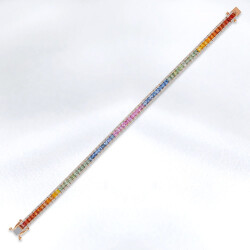 9.49 ct.Diamond Multicolor Gemstone Bracelet - 1