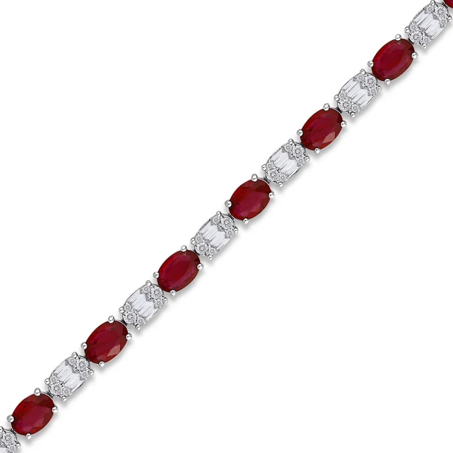 9.62 ct.Ruby Diamond Bracelet - 2