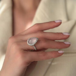 9.64 Carat Rose Quartz Diamond Ring - 2