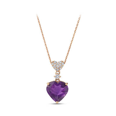 1.59 ct.Amethyst Diamond Pendant - 2