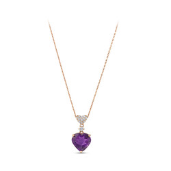 1.59 ct.Amethyst Diamond Pendant - 1