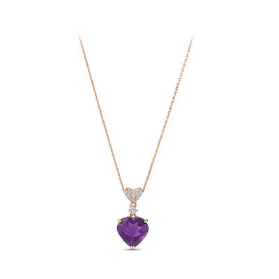 1.59 ct.Amethyst Diamond Pendant - 1