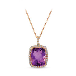 Amethyst Diamond Pendant - 2