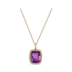 Amethyst Diamond Pendant - 1