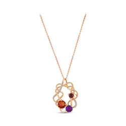 1.40 ct.Multicolor Gemstone Diamond Pendant - 1