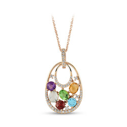 2.08 ct.Multicolor Gemstone Diamond Pendant - 2