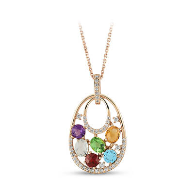 2.08 ct.Multicolor Gemstone Diamond Pendant - 2