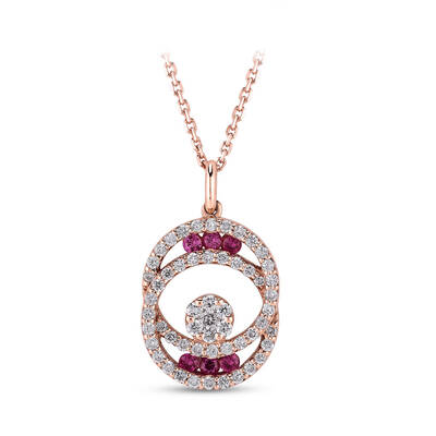 0.53 ct.Multicolor Gemstone Diamond Pendant - 2