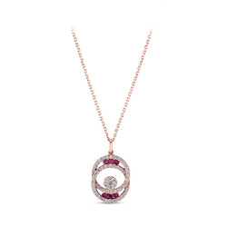 0.53 ct.Multicolor Gemstone Diamond Pendant - 1