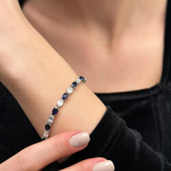 9.86 ct.Sapphire Diamond Bracelet - 1