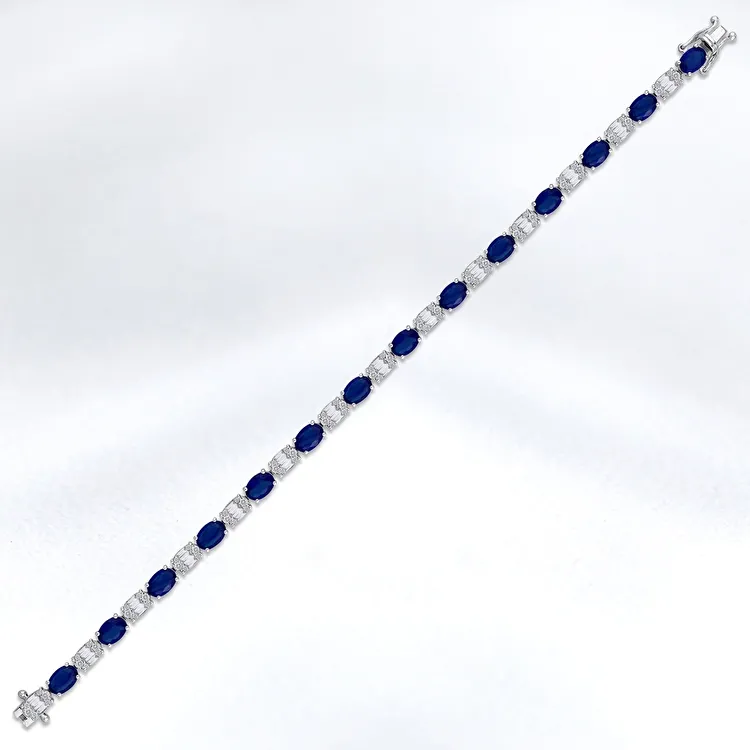 9.86 ct.Sapphire Diamond Bracelet - 1