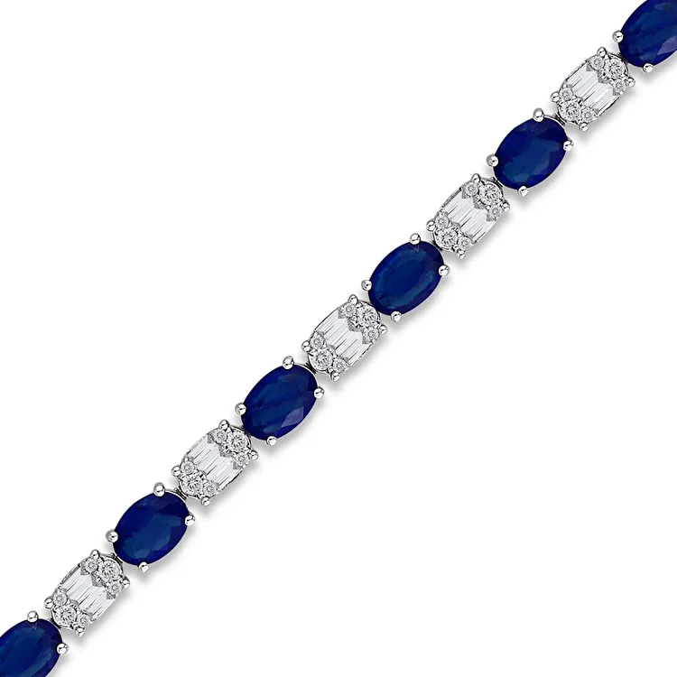 9.86 ct.Sapphire Diamond Bracelet - 5