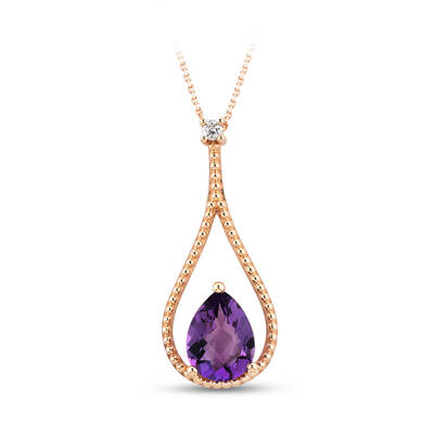 1.33 ct.Amethyst Diamond Pendant - 2