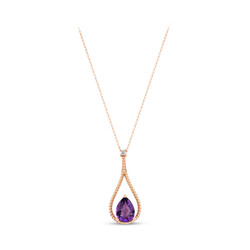 1.33 ct.Amethyst Diamond Pendant - 1