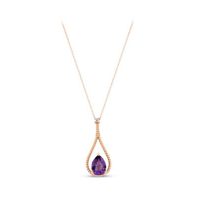 1.33 ct.Amethyst Diamond Pendant - 1