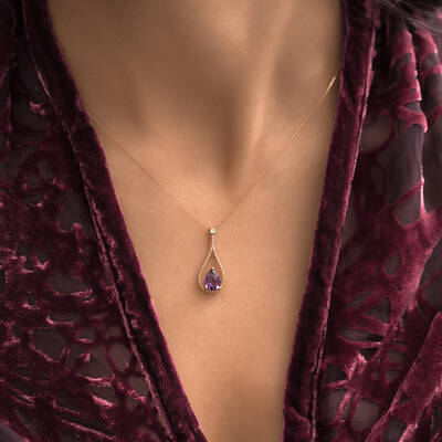 1.33 ct.Amethyst Diamond Pendant - 3