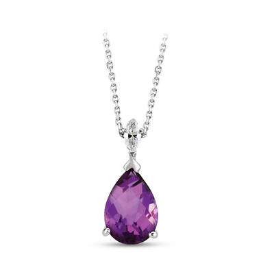 0.63 ct.Amethyst Diamond Pendant - 2