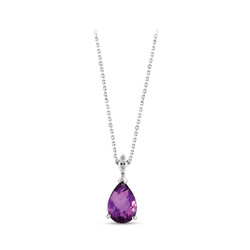 0.63 ct.Amethyst Diamond Pendant - 1