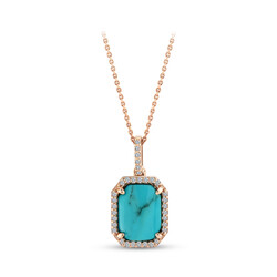 1.07 ct.Turquoise Diamond Pendant - 2