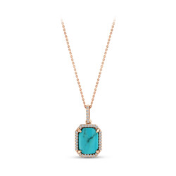 1.07 ct.Turquoise Diamond Pendant - 1