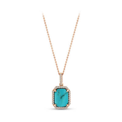 1.07 ct.Turquoise Diamond Pendant - 1