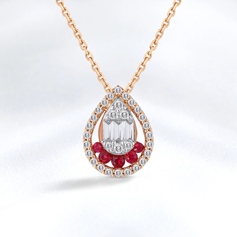 Ruby Diamond Half Set - 4