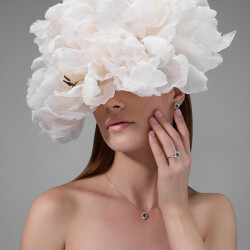 هاف سيت البلو توباز مرصع بالألماس - 2