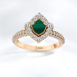 Malachite Diamond Half Set - 2