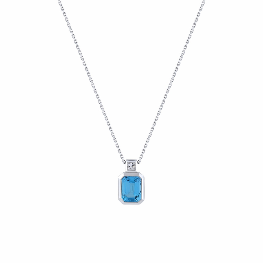 Blue Topaz Diamond Half Set - 1