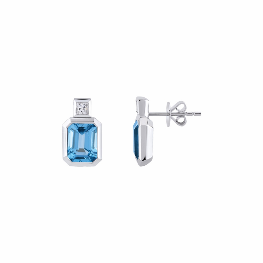 Blue Topaz Diamond Half Set - 2