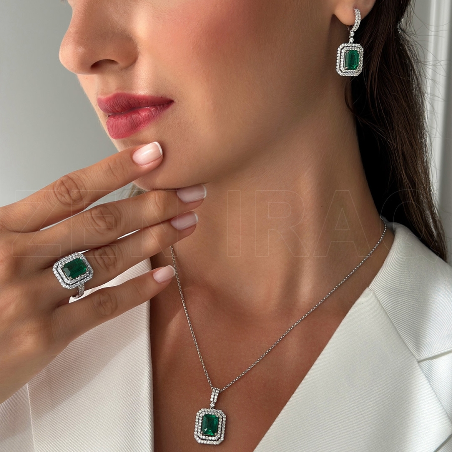 Emerald Diamond Half Set - 2