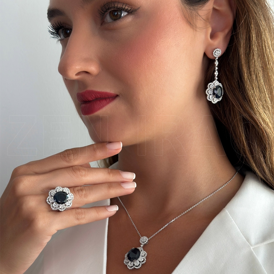 Sapphire Diamond Half Set - 1