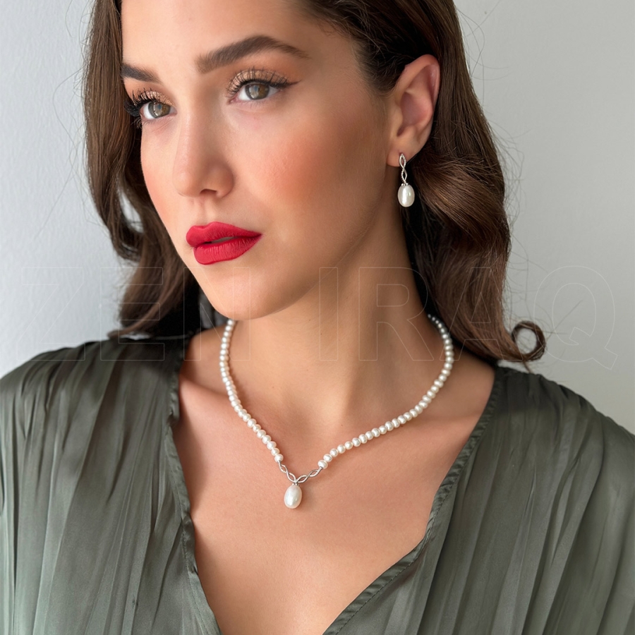 هاف سيت ألماس مع اللؤلؤ