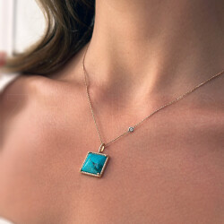 هاف سيت ألماس مع حجر التركواز - 3