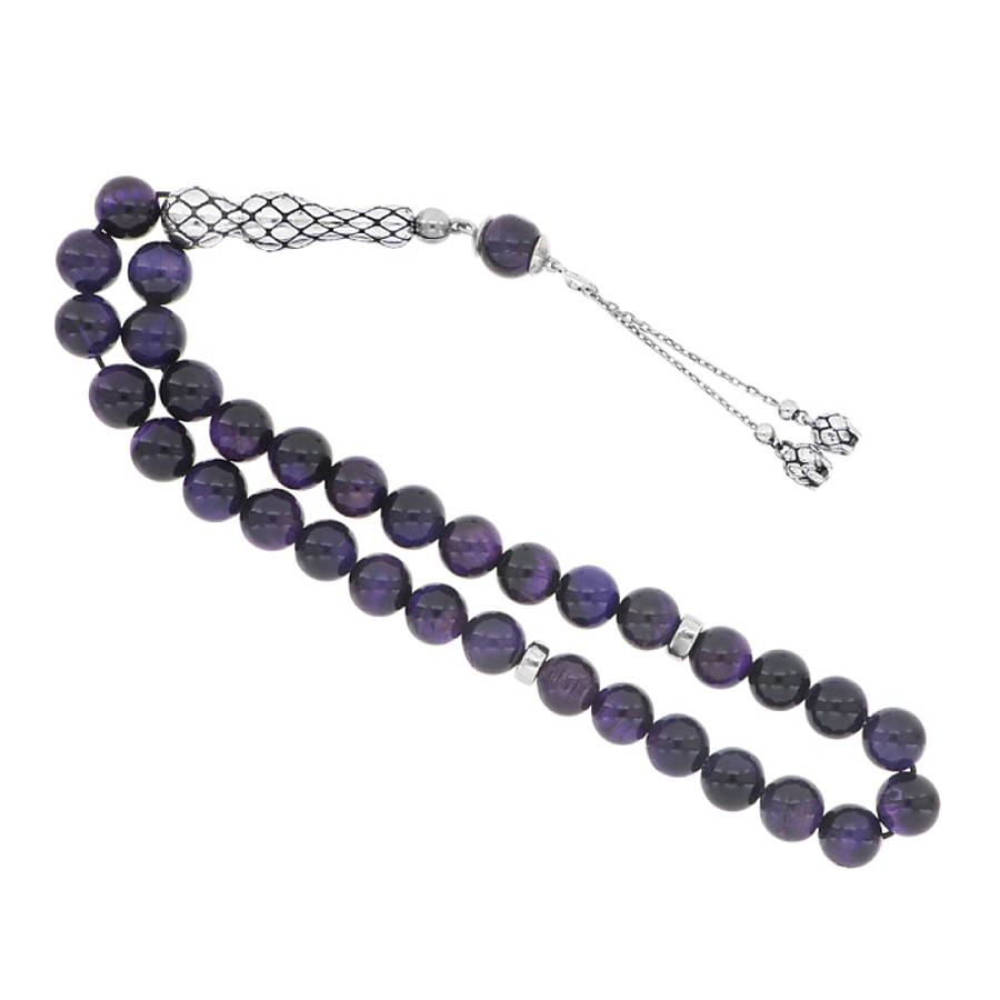 Amethyst Rosary & 0.20 Black Diamond - 1
