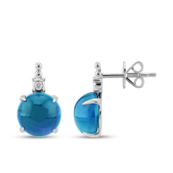 Blue Topaz Diamond Earrings - Zen Diamond