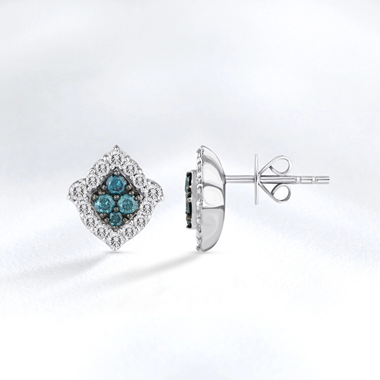 تراجي حجر البلو توباز مرصع بالألماس - Zen Diamond