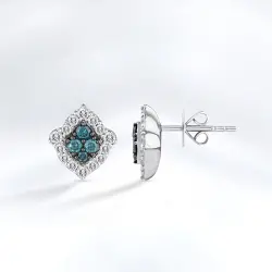 Blue Topaz Diamond Earrings - Zen Diamond