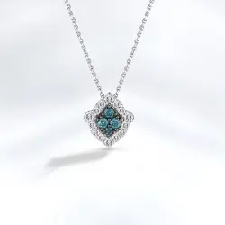 Blue Topaz Diamond Pendant - Zen Diamond
