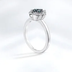 Blue Topaz Diamond Ring - 3