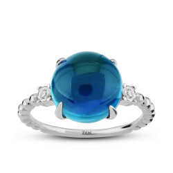 Blue Topaz Diamond Ring - Zen Diamond