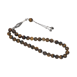 Brown Tiger's Eye Rosary & 0.20 Black Diamond - Zen Diamond