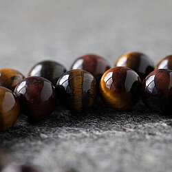 Brown Tiger's Eye Rosary & 0.20 Black Diamond - 2