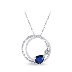 0.27 ct.Sapphire Diamond Pendant - 3