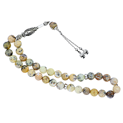 Dendritic Opal Rosary & 0.20 Black Diamond - Zen Diamond