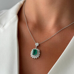 Emerald Diamond Pendant - Zen Diamond