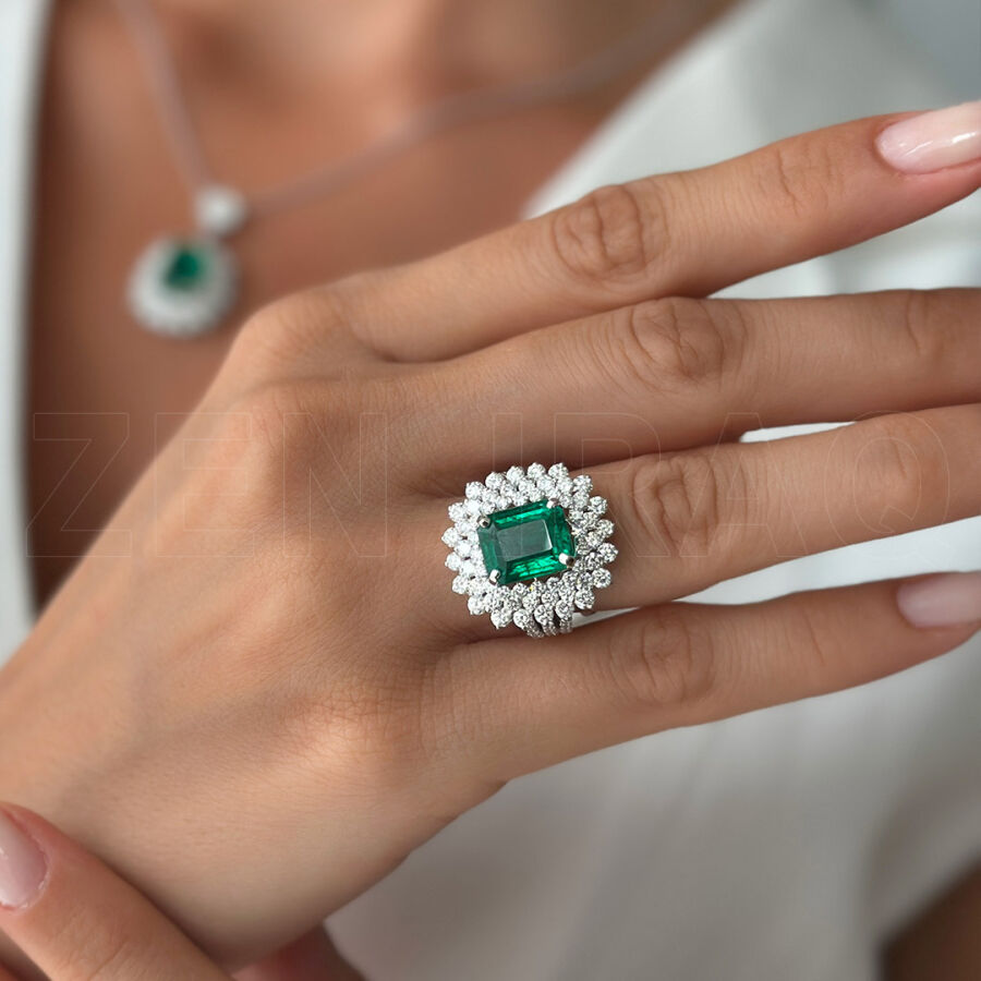 Emerald Diamond Ring - 1