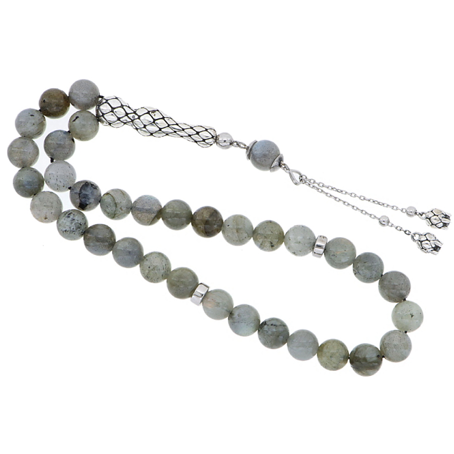 Labradorite Rosary & 0.20 Black Diamond - 1