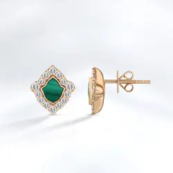 Malachite Diamond Earrings - Zen Diamond